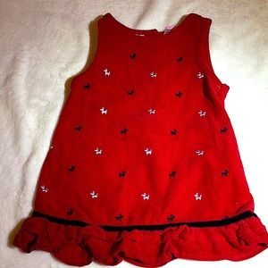 Sweet❤️ Baby’s Corduroy RedDress with Scottie Terrier Print